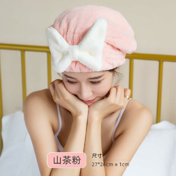 Water-Absorbent Thickened Bow Shower Cap - Image 2