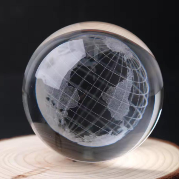 Electric 3D Galaxy and Moon Crystal Lamp Ball (Random Design) - Image 9