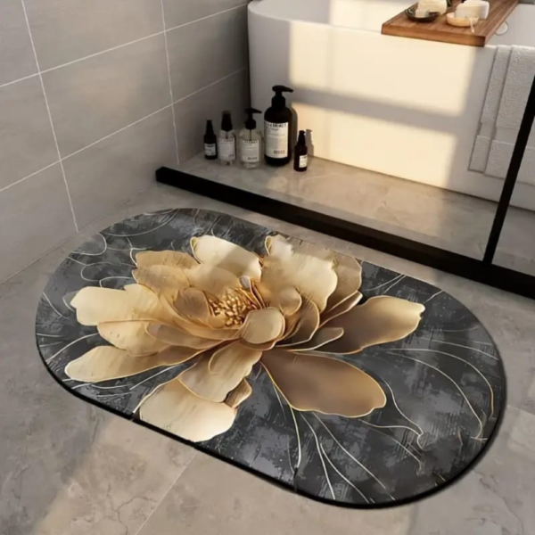 AntiSlip Door Mat Oval Shape for Home (Random Design)