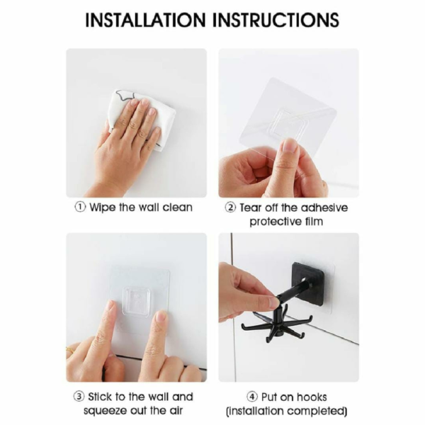 Versatile Wall-Mounted Adjustable Folding Kitchen Hooks - Image 2