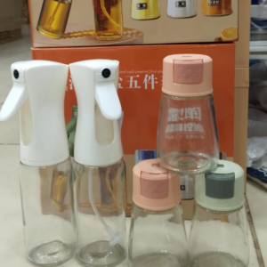 Pack Of 5pcs Set Kitchen Oil Bottle, Cooking Oil Spray, New Model Spices