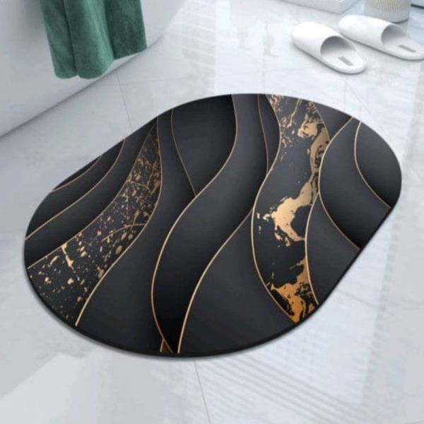 AntiSlip Door Mat Oval Shape for Home (Random Design) - Image 2