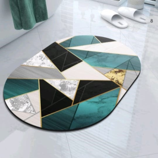 AntiSlip Door Mat Oval Shape for Home (Random Design) - Image 3