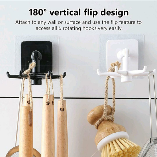 Versatile Wall-Mounted Adjustable Folding Kitchen Hooks - Image 3