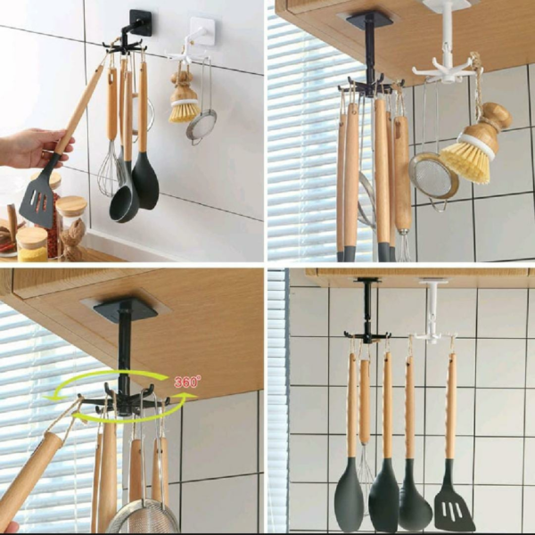 Versatile Wall-Mounted Adjustable Folding Kitchen Hooks - Image 4