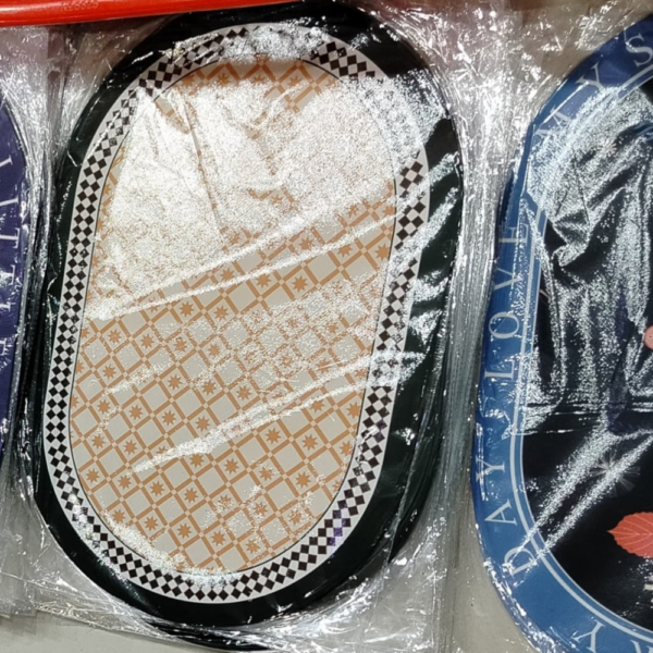 AntiSlip Door Mat Oval Shape for Home (Random Design) - Image 5