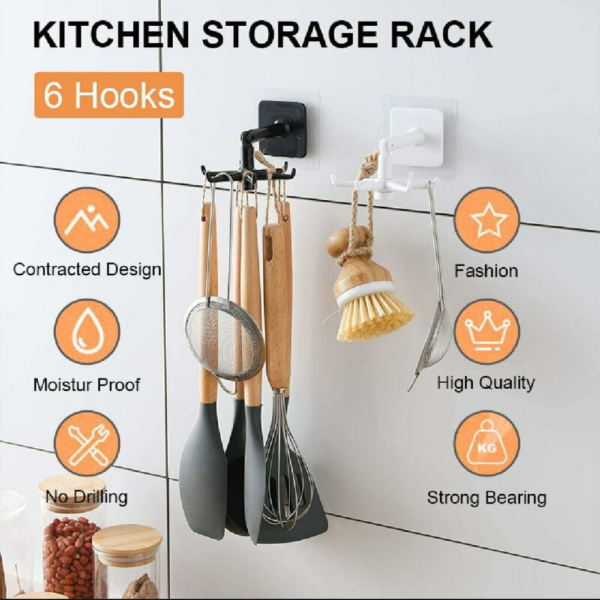 Versatile Wall-Mounted Adjustable Folding Kitchen Hooks - Image 6