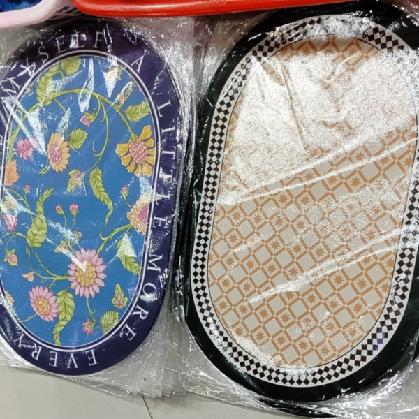AntiSlip Door Mat Oval Shape for Home (Random Design) - Image 6