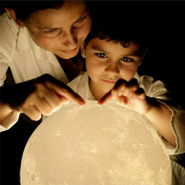 LED Night Light 3D Print Touch Moon Lamp - Image 2