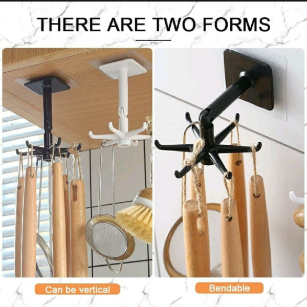 Versatile Wall-Mounted Adjustable Folding Kitchen Hooks - Image 7