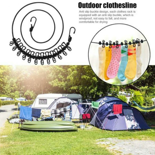 *Portable 12 Clip Clothing Rope* - Image 2