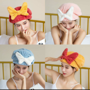 Water-Absorbent Thickened Bow Shower Cap