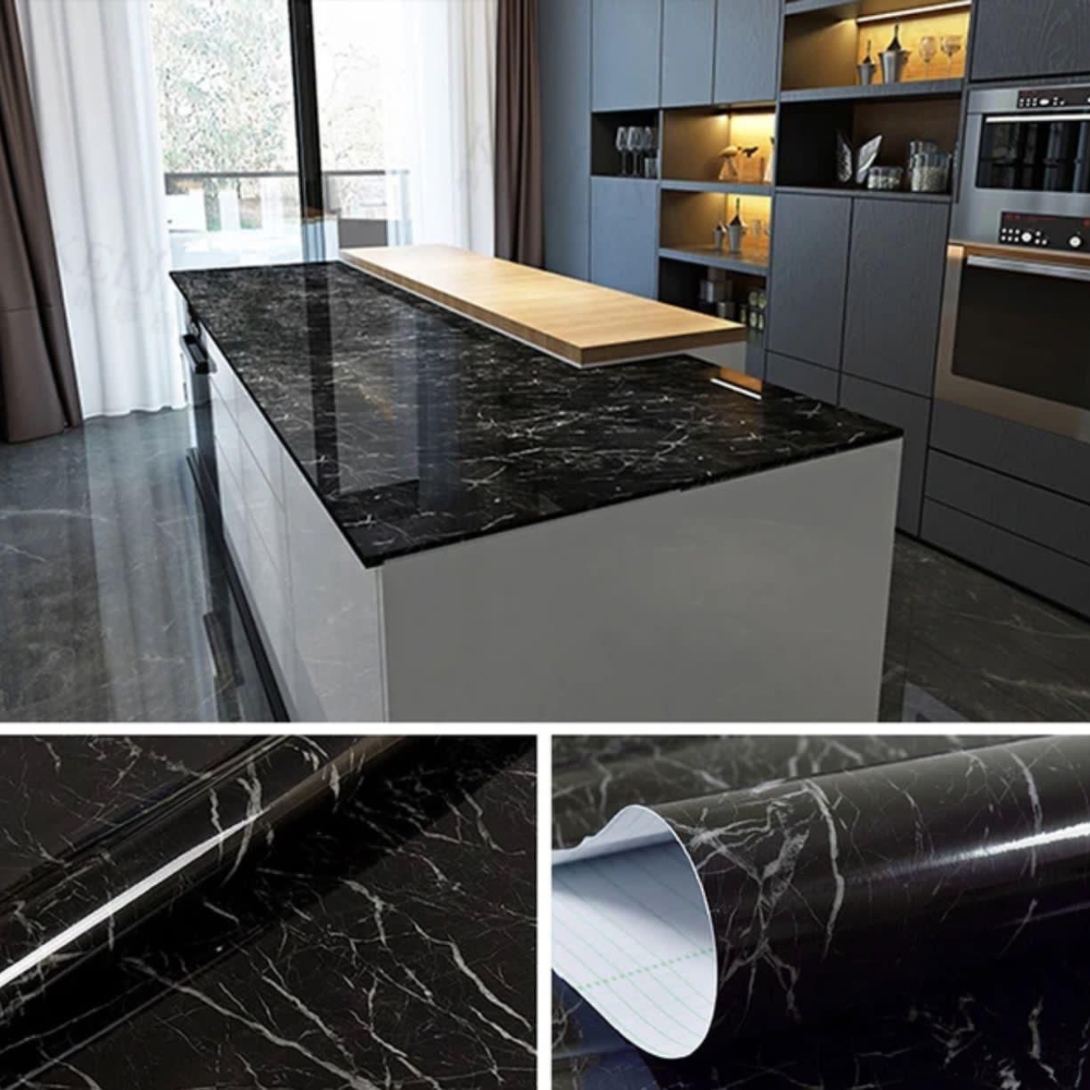 Black marble sheet Sticker (size 60x200cm)
