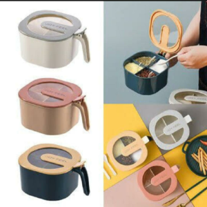 Multi purpose 4 In 1 Partition Seasoning Spice Box Random Colours