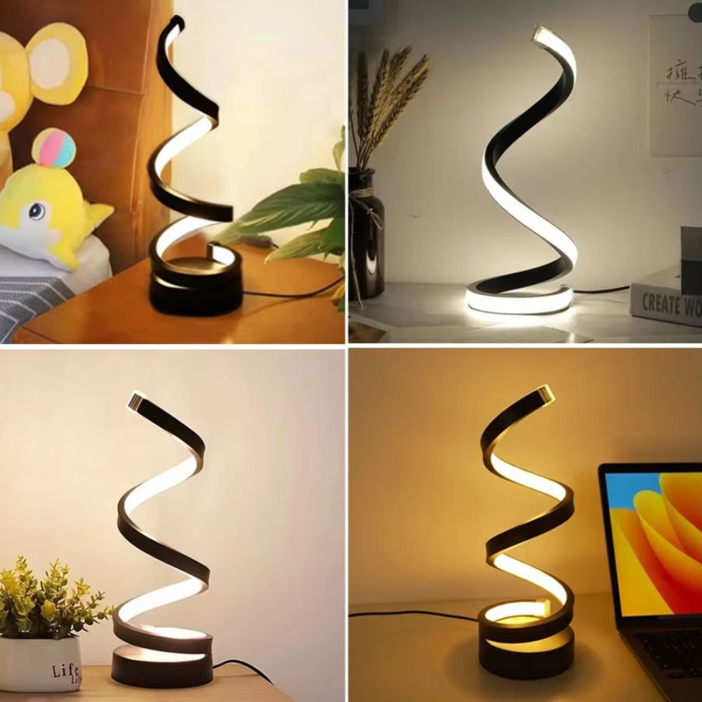 Modern Creative Spiral Desk Lamp 3 Colors Dimmable