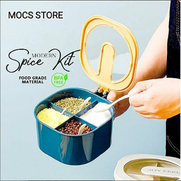 Multi purpose 4 In 1 Partition Seasoning Spice Box Random Colours - Image 7