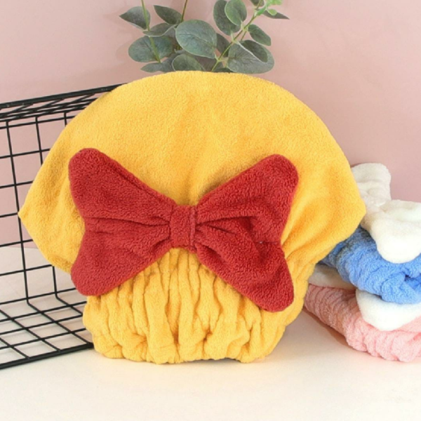 Water-Absorbent Thickened Bow Shower Cap - Image 4