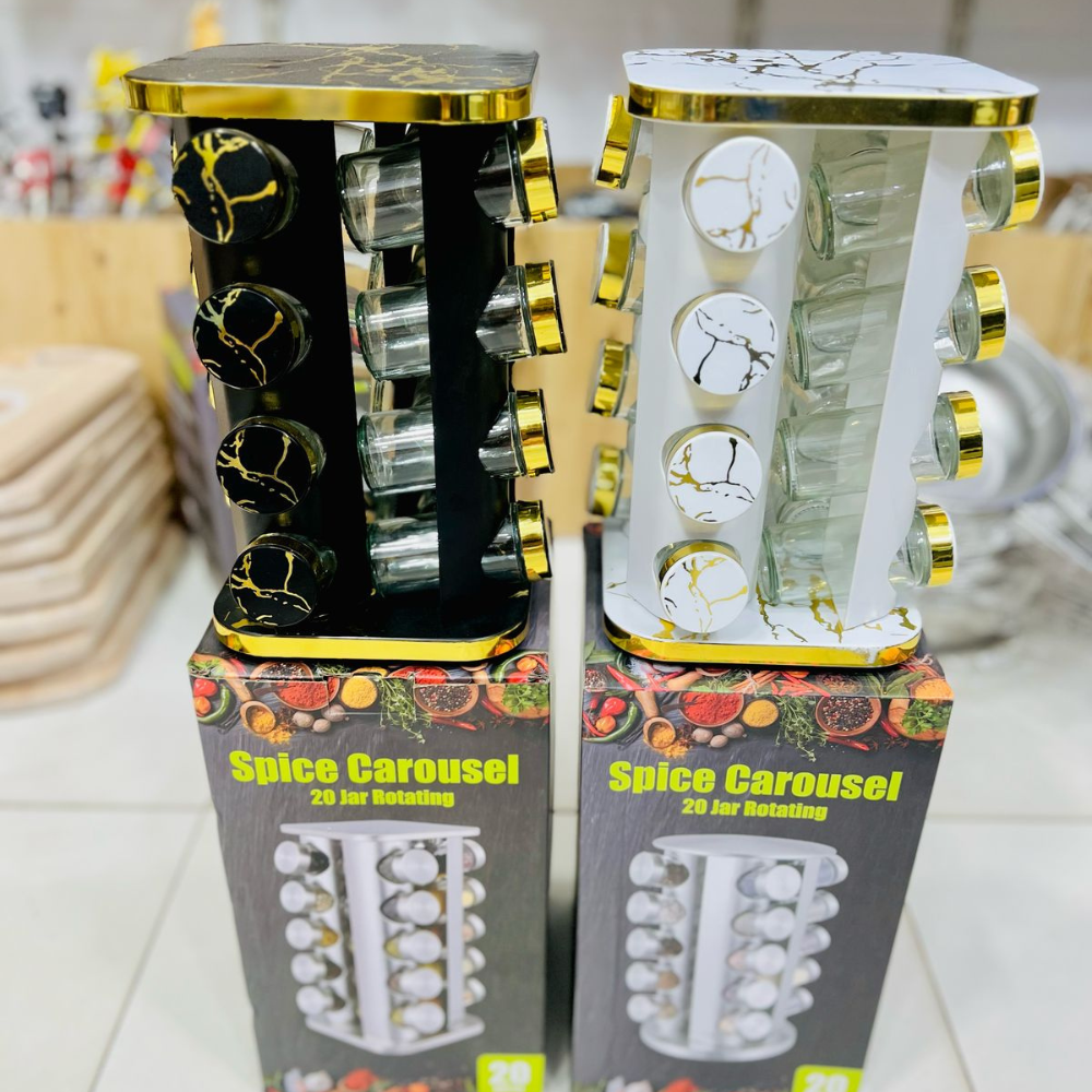 16 Jars Stainless Steel Revolving Spice Rack Organizer