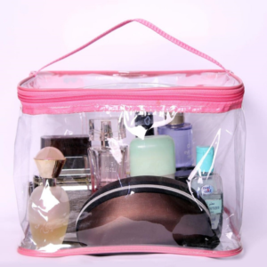Pink Cosmetic Pouch For Makeup with Zip