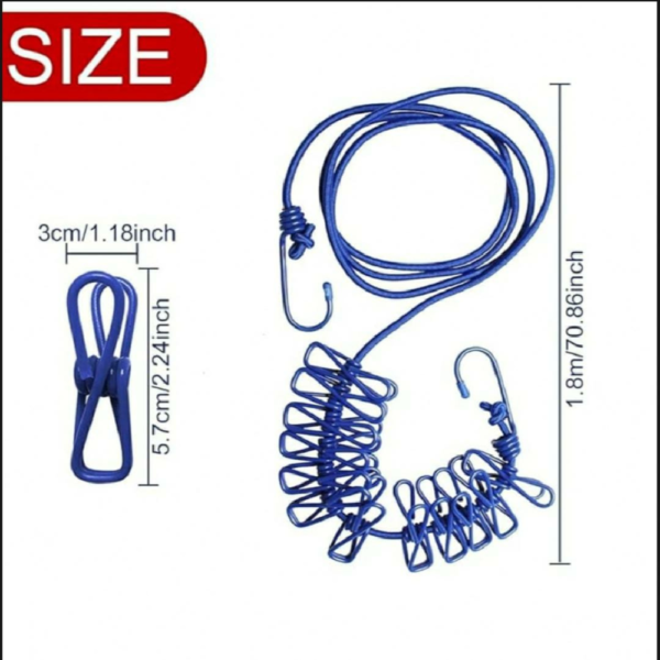 *Portable 12 Clip Clothing Rope* - Image 4
