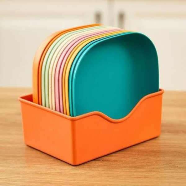 10pcs Mini Cute Plastic Plate Set - Image 2