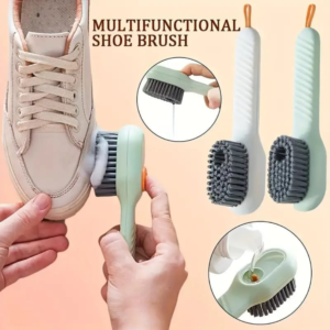 Shoe Cleaning Brush with Soft Bristles & Built-In Soap Dispenser