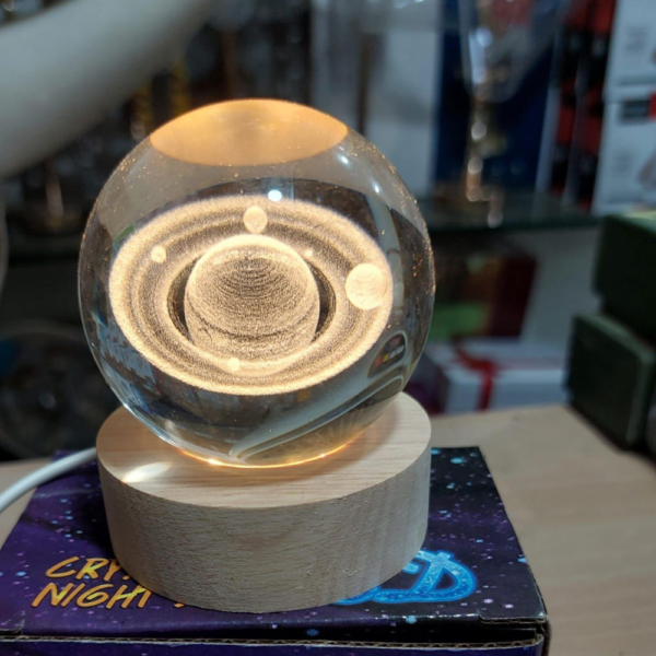 Electric 3D Galaxy and Moon Crystal Lamp Ball (Random Design) - Image 6