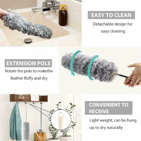 Microfiber Grey Cleaning Duster - Image 8