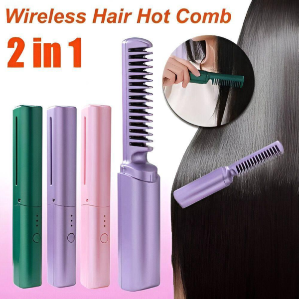 Rechargeable Travel Comb Hair Straightener - Image 5