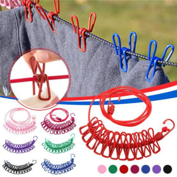 *Portable 12 Clip Clothing Rope* - Image 5