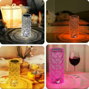 Enchanting Rose Crystal Lamp