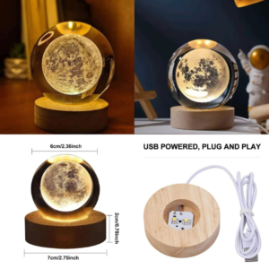Electric 3D Galaxy and Moon Crystal Lamp Ball (Random Design)
