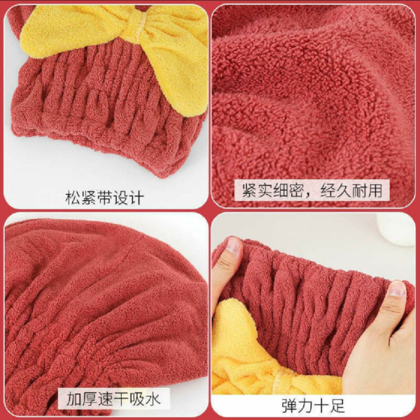 Water-Absorbent Thickened Bow Shower Cap - Image 6