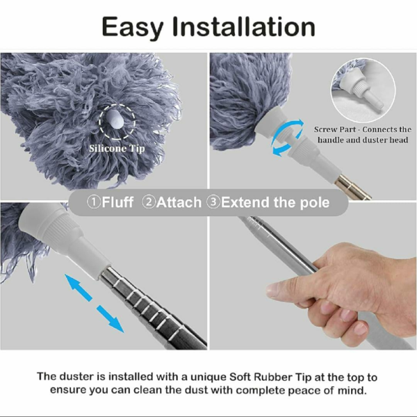 Microfiber Grey Cleaning Duster - Image 6