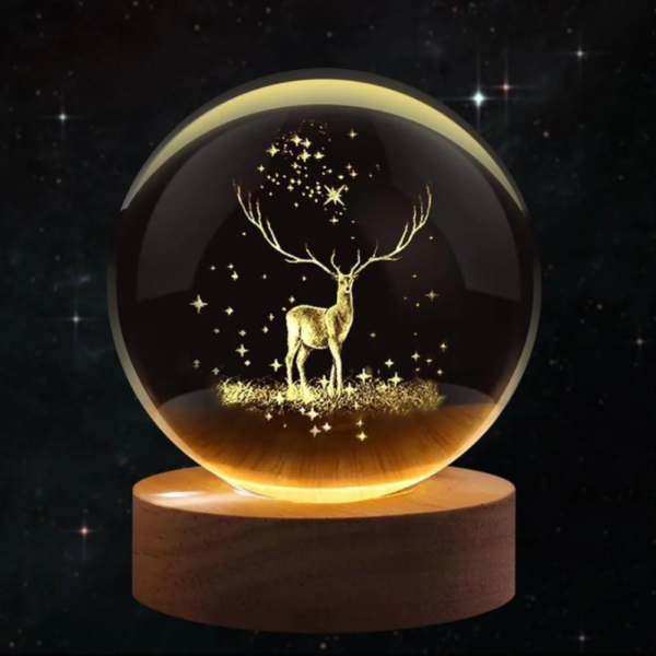 Electric 3D Galaxy and Moon Crystal Lamp Ball (Random Design) - Image 8