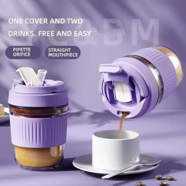 GLASS MULTI COLOR SIPPER WITH SILICONE GRIP - Image 5