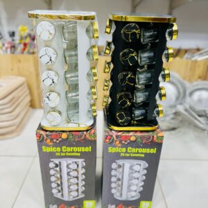 20Jars Stainless Steel Revolving Spice Rack Organizer