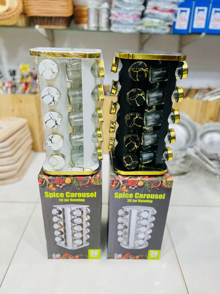 20Jars Stainless Steel Revolving Spice Rack Organizer