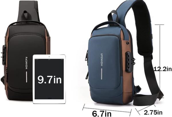 USB Charging Sport Sling Anti-Theft Shoulder Bag - Image 8