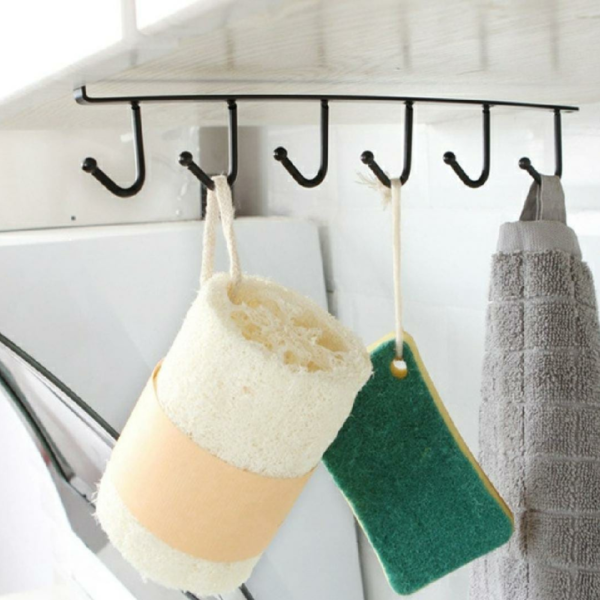 6 Iron Hook Under Cabinet Mug Holder - Image 10