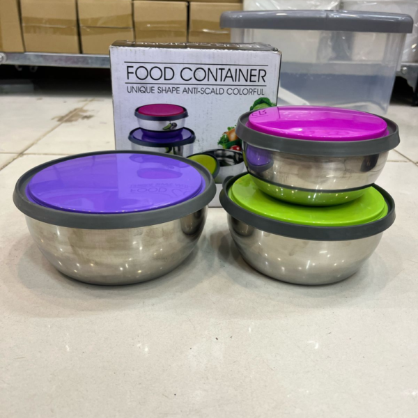 3pcs Food Container Steel Anti Scald - Image 2