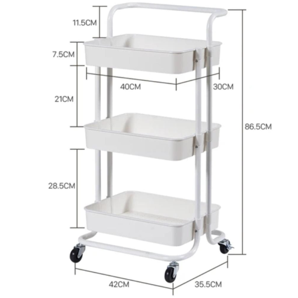 MULTIPURPOSE 3 TIER TROLLEY IMPORTED (Made In China) - Image 9