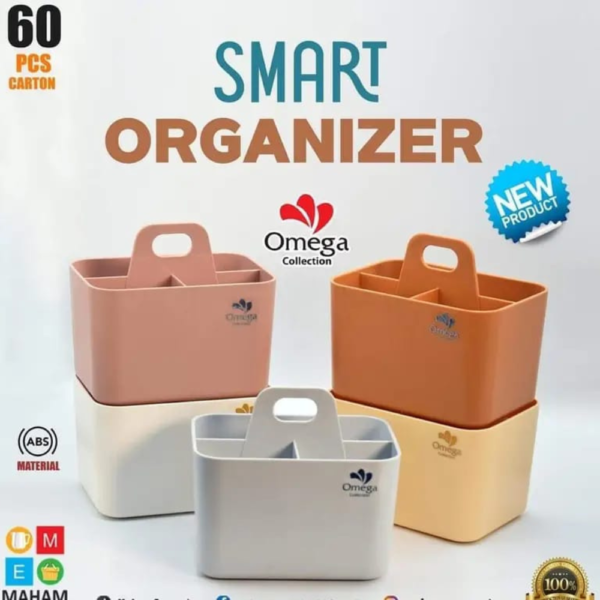 Smart Organizer Box with 2 Partitions | Versatile Cutlery Holder | - Image 2