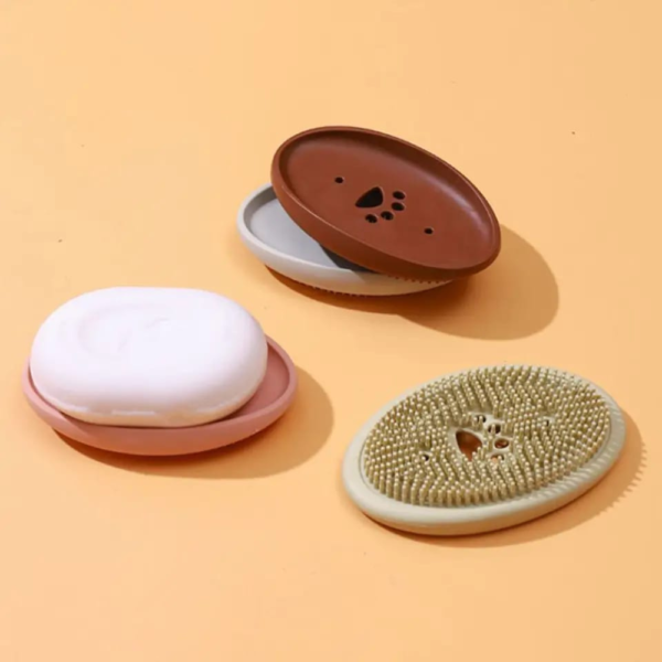 SILICON 2 IN 1 SOAP DISH WITH BRUSH - Image 2