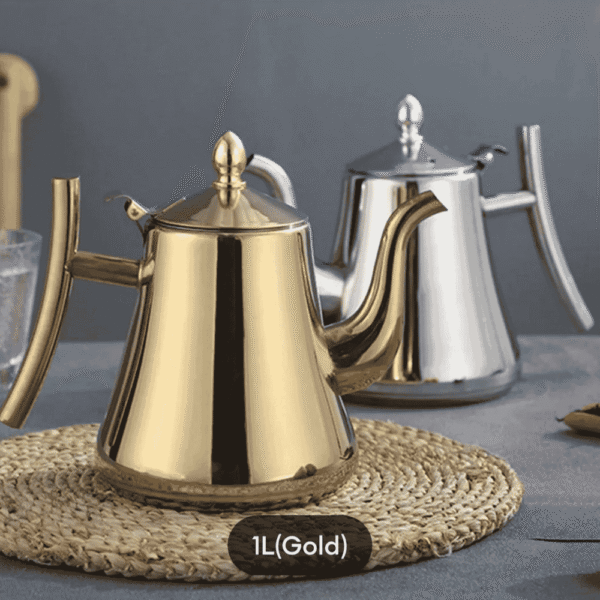 1L Thick Stainless Teapot with Infuser Coffee Pot Kettle - Image 3