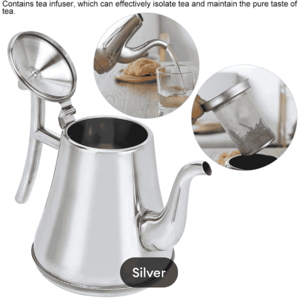 1L Thick Stainless Teapot with Infuser Coffee Pot Kettle - Image 2