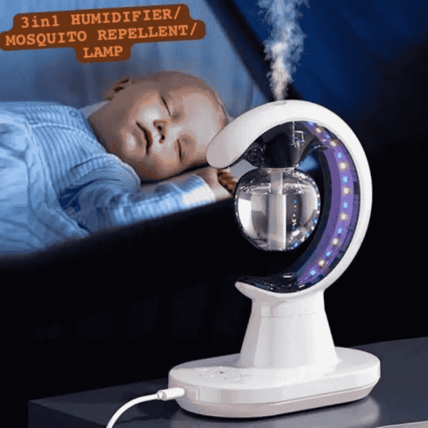 Smart Electric 3 In 1 Mosquito Repellent Air Humidifier LED Lamp - Image 2