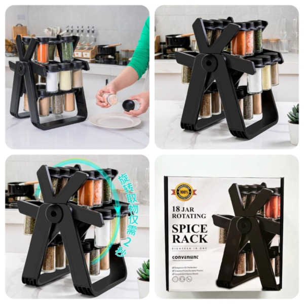 18 Jar Rotating Spice Wheel Premium Quality - Image 7