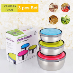 3pcs Food Container Steel Anti Scald