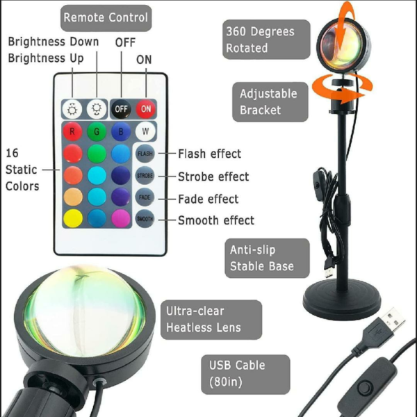 LED SUNSET LAMP RGB (BOX PACKING) - Image 9